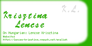 krisztina lencse business card